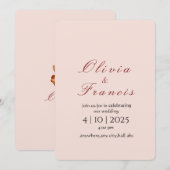 ミニマルで美しくソフトな雰囲気のウェディングカード 招待状 (正面/裏面)