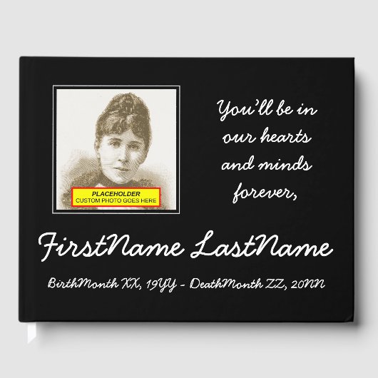 ミニマルで落ち着いた葬式ゲストブック ゲストブック (正面)