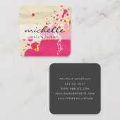 ミニマルで表現豊かな芸術を持つ無地ホワイト スクエア名刺 (正面/裏面)