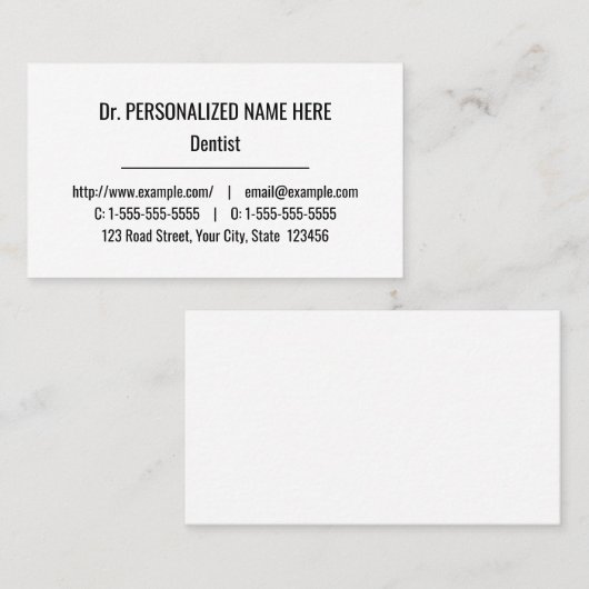 ミニマルで謙虚な名刺 名刺 (正面/裏面)