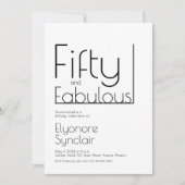 ミニマルで贅沢な50歳の誕生日パーティー 招待状 (正面)