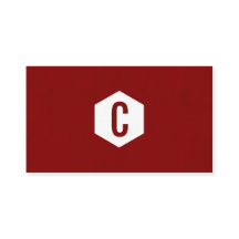 ミニマルで赤い六角形monogramed名刺