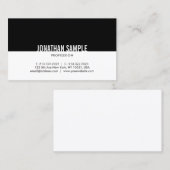 ミニマルで黒く及び白くシンプルでエレガントなトレンディー 名刺 (正面/裏面)