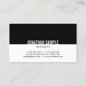 ミニマルで黒く及び白くシンプルでエレガントなトレンディー 名刺 (正面)