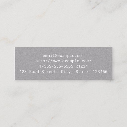 ミニマルで、シンプルでスペインのな先生の名刺 スキニー名刺 (裏面)