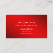 ミニマルで、モダンで赤い名刺 名刺 (裏面)