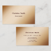 ミニマルで、モダンなベージュ名刺 名刺 (正面/裏面)
