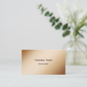 ミニマルで、モダンなベージュ名刺 名刺 (スタンド正面)
