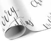 ミニマルで、モダンな書道、メリークリスマス ラッピングペーパー (ロールコーナー)