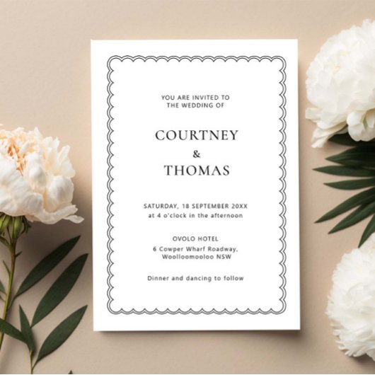 ミニマルとシンプルの縁ど招待 招待状