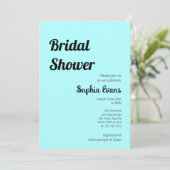 ミニマルとシンプルセレステブルーブライダルシャワー 招待状 (スタンド正面)
