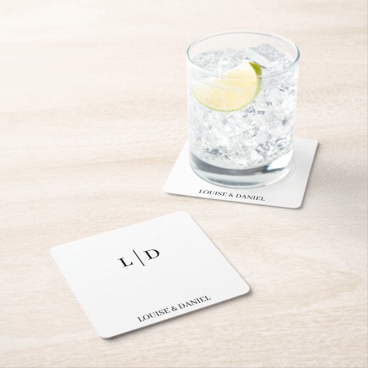 ミニマルとシンプルパーソナライズされた スクエアペーパーコースター (インサイチュ)