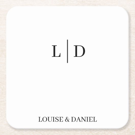 ミニマルとシンプルパーソナライズされた スクエアペーパーコースター (正面)