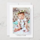 ミニマルとシンプルフォトバプテスマ招待状 セーブザデート (正面)