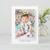 ミニマルとシンプルフォトバプテスマ招待状 セーブザデート (スタンド正面)