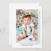 ミニマルとシンプルフォトバプテスマ招待状 セーブザデート (正面/裏面)