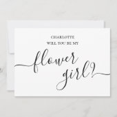 ミニマルとシンプルフラワーガール提案カード 招待状 (正面)