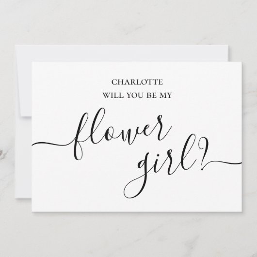 ミニマルとシンプルフラワーガール提案カード 招待状