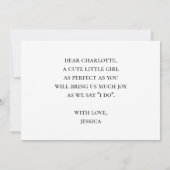 ミニマルとシンプルフラワーガール提案カード 招待状 (裏面)