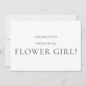 ミニマルとフラワーエレガントガールの提案カード 招待状 (正面)