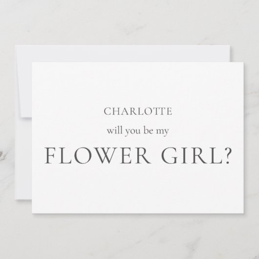 ミニマルとフラワーエレガントガールの提案カード 招待状 (正面)