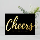 ミニマルなお正月の写真 箔シーズンカード (立ち正面)