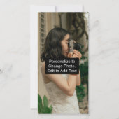 ミニマルなお祝いイベント感謝写真テキストカード サンキューカード (正面)