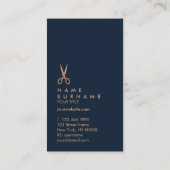 ミニマルなはさみの美容師の垂直アポイントメント 名刺 (裏面)