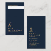 ミニマルなはさみの美容師の垂直アポイントメント 名刺 (正面/裏面)