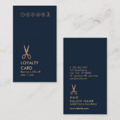 ミニマルなはさみの美容師の垂直LoyaltyCard 名刺 (正面/裏面)