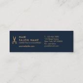 ミニマルなはさみの美容師の小型紹介カード スキニー名刺 (裏面)