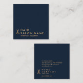 ミニマルなはさみの美容師の正方形の名刺 スクエア名刺 (正面/裏面)