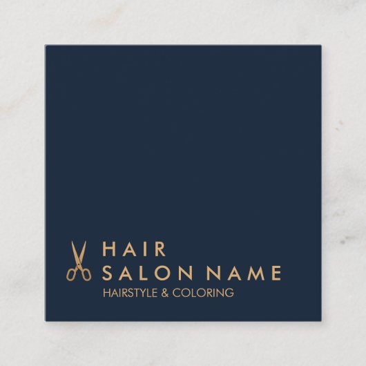 ミニマルなはさみの美容師の正方形の名刺 スクエア名刺 (正面)
