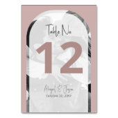 💍ミニマルなほこりっぽいバラアーチ写真結婚ズ テーブルナンバー (裏面)