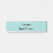 ミニマルなアクアブルー名前をカスタムする サインプレート (正面)