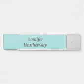 ミニマルなアクアブルー名前をカスタムする サインプレート (正面)