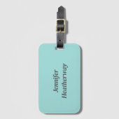 ミニマルなアクアブルー名前をカスタムする ラゲッジタグ (正面縦)
