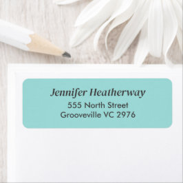 ミニマルなアクアブルー名前をカスタムする ラベル