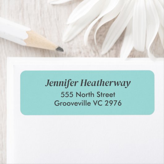 ミニマルなアクアブルー名前をカスタムする ラベル (インサイチュ)