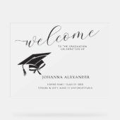 ミニマルなアクリル卒業パーティー歓迎サイン アクリルサイン (正面)