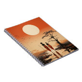 ミニマルなアフリカエレガントアートブラックアフリカ女性 ノートブック (右側)