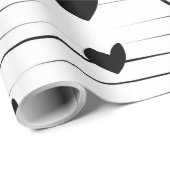 ミニマルなアブスタントラインラブブラック ラッピングペーパー (ロールコーナー)