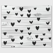 ミニマルなアブスタントラインラブブラック ラッピングペーパー (フラット)