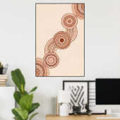 ミニマルなアボリジナル・ドット・アート ポスター (ホームオフィス)