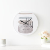 ミニマルなアラビア書道 ラ・イラハ・イッラ・アッラー ラージ壁時計 (ホーム)