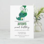 ミニマルなアリゲーター誕生日パーティー 招待状 (スタンド正面)