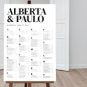 ミニマルなアルファベットの座席表パーソナライズされた ポスター