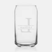 ミニマルなアルファベットLのイニシャルとカスタムネーム ガラス缶 (裏面)