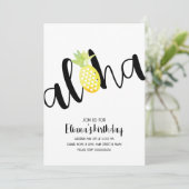 ミニマルなアロハハワイルアウ(ハワイ式宴会)フォトバースデーパーティー 招待状 (スタンド正面)