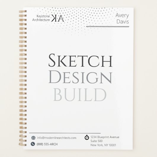 ミニマルなアーキテクチャ2026カレンダーとプロジェクト プランナー手帳 (正面)